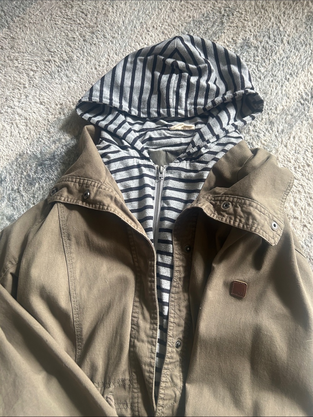 Roxy Striped Hooded Utility Jacket